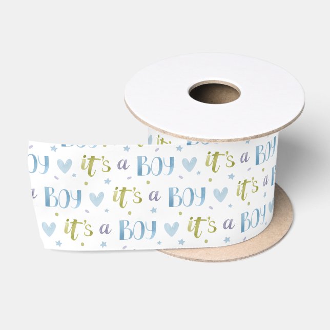 En Satin C'est un garçon Ruban nouveau bébé (Bobine)