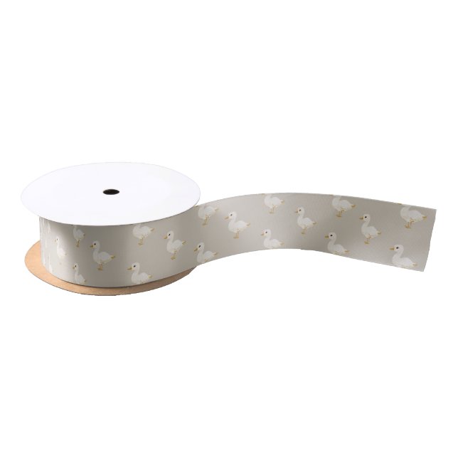 En Satin Charming Aquarelle Canard Pâques Ruban (Bobine)