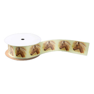 En Satin Chevaux Brown d'or dans le ruban d'animal de Sun