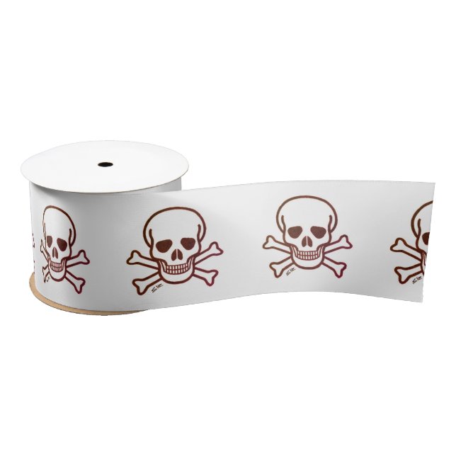 En Satin Crâne n Bones sepia ruban bobine (Bobine)
