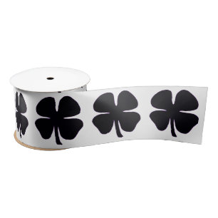 En Satin Cuillère à ruban blanc de Clover noir