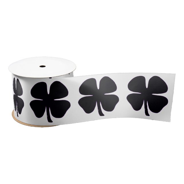 En Satin Cuillère à ruban blanc de Clover noir (Bobine)