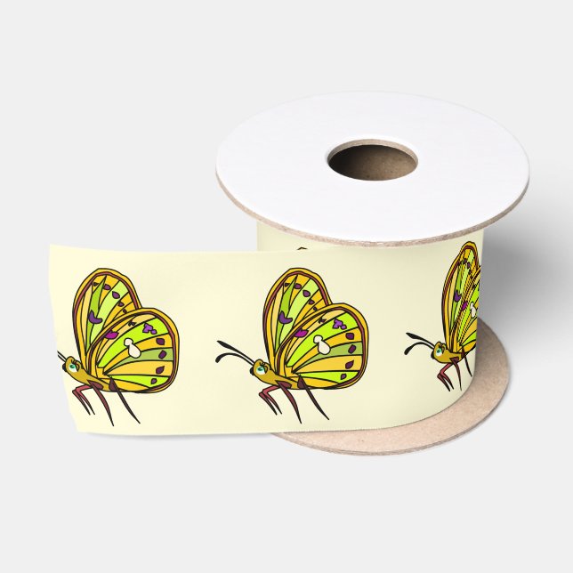 En Satin Dessin au ruban papillon (Bobine)