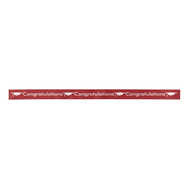 En Satin Diplôme - Félicitations - Ruban - Rouge Grad (Devant)