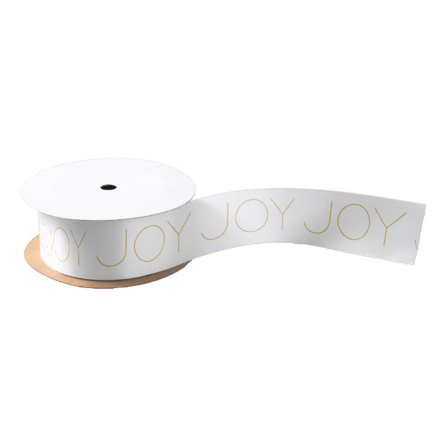 En Satin Élégant Ruban Blanc Et Or Joy (Bobine)