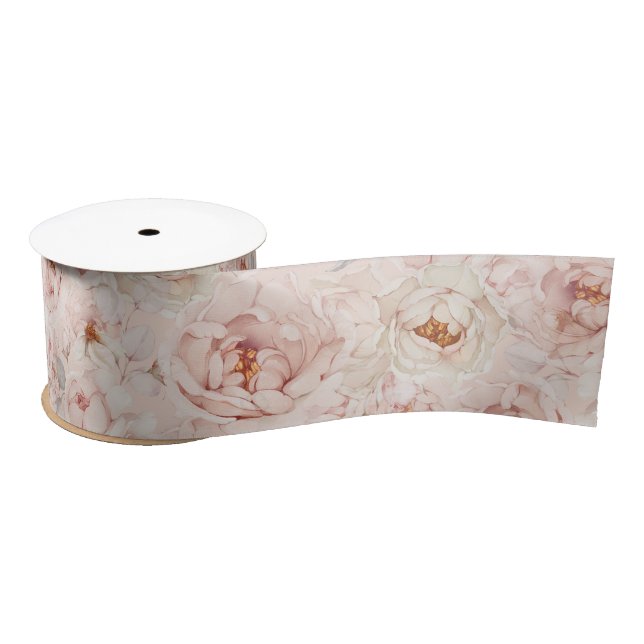 En Satin Élégant Ruban Peony (Bobine)