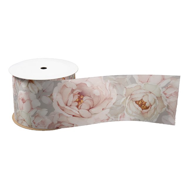 En Satin Élégant Ruban Peony (Bobine)