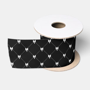 En Satin Emballage Cadeau Ruban Noir & Blanc