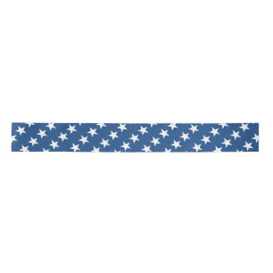 En Satin Étoiles Blanches Sur Ruban Bleu Couleur Personnali