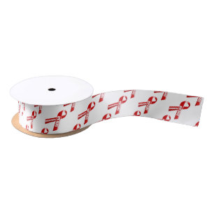 En Satin Facilite la conscience rouge de ruban
