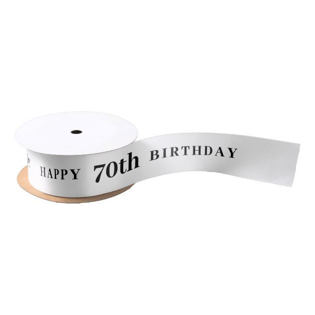 En Satin Fête 70 : Joyeux Anniversaire Ruban blanc (Bobine)
