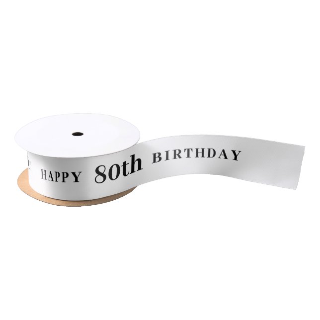 En Satin Fête 80 : Joyeux Anniversaire Ruban blanc (Bobine)