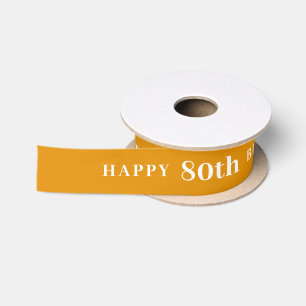 En Satin Fête 80 : Joyeux Anniversaire Ruban Jaune