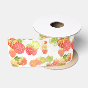 En Satin Framboise avec ruban satiné Feuille Motif