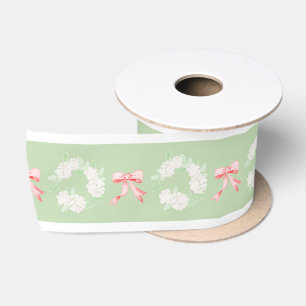 En Satin Grandmillénaire Noël Hydrangea Ruban Rouge Bow