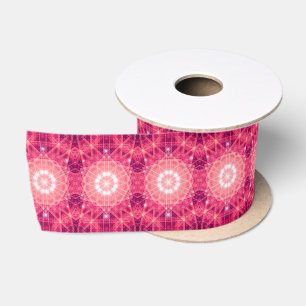 En Satin Hexagone de frontière géométrique Ruban rose clair
