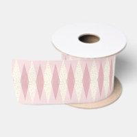 Jacquard rose moderne du milieu du siècle Ruban sa