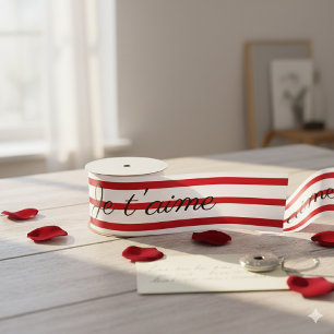 En Satin Je T’aime Ruban Décoratif Amour Français Romanti