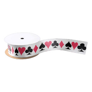 En Satin Jouons aux cartes ruban décoratif coloré