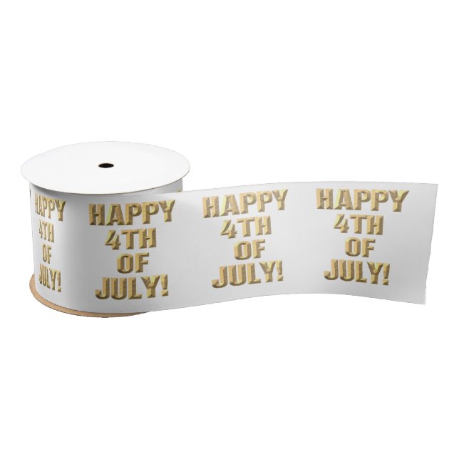 En Satin Joyeuse bobine de ruban blanc 4 juillet (Bobine)