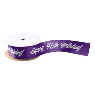 En Satin Joyeux 40e anniversaire personnalisé ruban cadeau