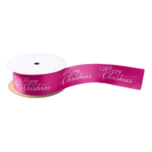 En Satin Joyeux Noël Couleur personnalisée Ruban de Noël