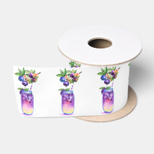 En Satin Jus de bleuets Cool Boire des fruits Ruban