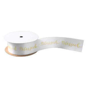 En Satin La feuille d'or de Faux a béni le ruban de