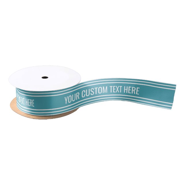 En Satin La turquoise barre le ruban fait sur commande des (Bobine)