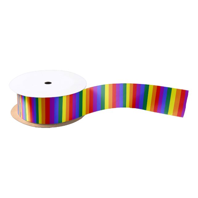 En Satin L'arc-en-ciel solide barre le ruban (Bobine)