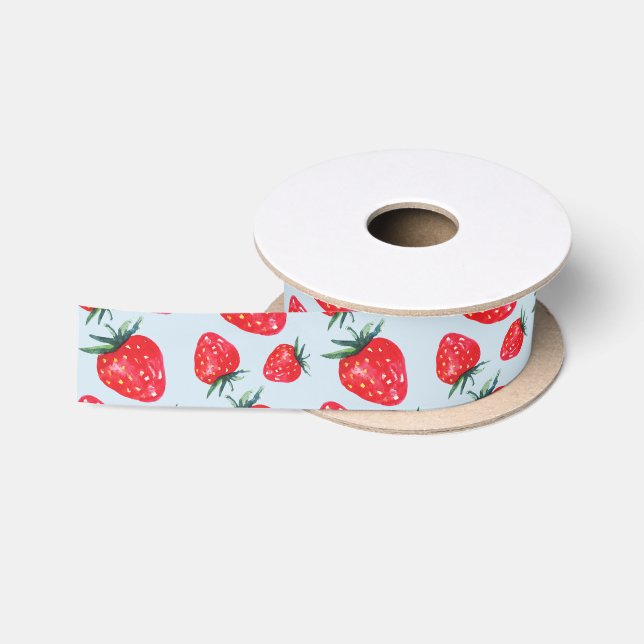 En Satin Le ruban de fraise d'aquarelle choisissent une (Bobine)