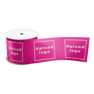En Satin Logo d'entreprise sur ruban rose