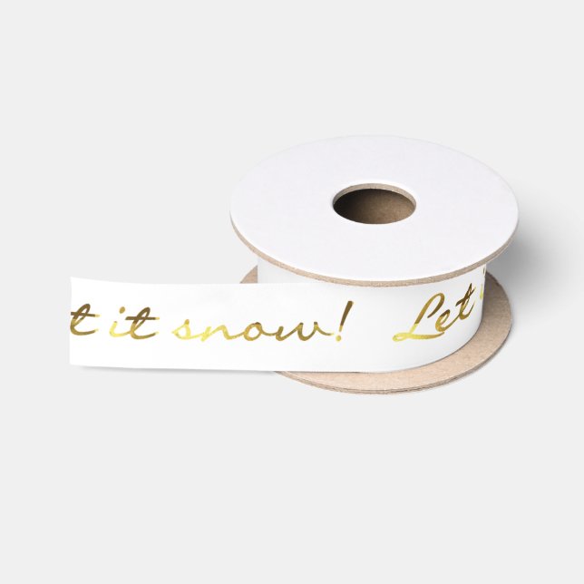 En Satin L'or et le blanc l'ont laissé neiger ruban de (Bobine)