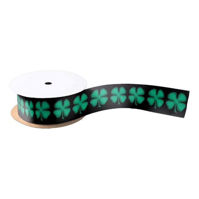 En Satin Lucky 4 Leaf Irish Clover bobine ruban (Bobine)