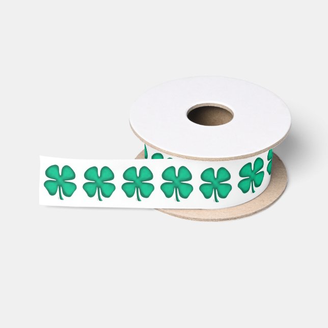En Satin Lucky 4 Leaf Irish Clover bobine ruban (Bobine)