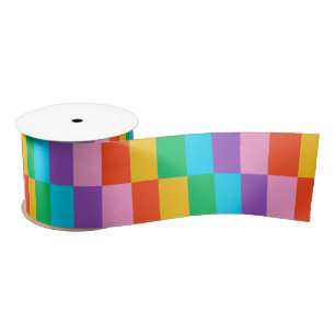 En Satin Marches arc-en-ciel Blocs Motif ruban décoratif