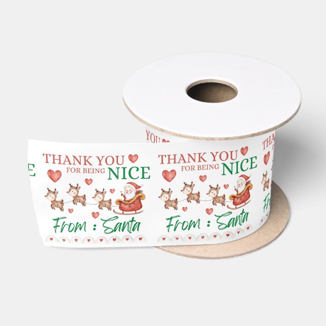 En Satin Merci Pour Être Un Bon Ruban De Noël (Bobine)