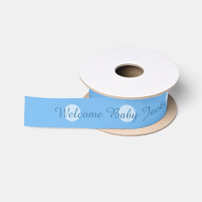 En Satin Message personnalisé : Ruban bleu de point de (Bobine)