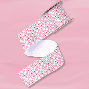 En Satin Motif à carreaux festif , Cerises , Ruban fleuri