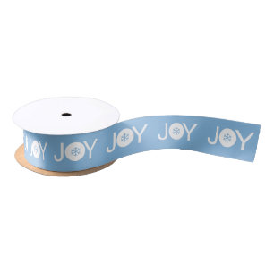 En Satin Noël Joie Bleu Ruban