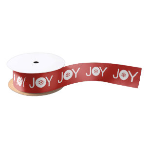 En Satin Noël Joie Ruban Rouge