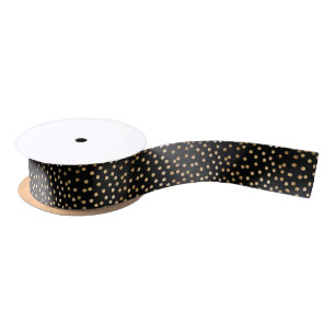 En Satin Noir et ruban de point de parties scintillantes