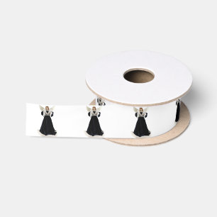 En Satin Noir Velvet Angel Blanc Ruban