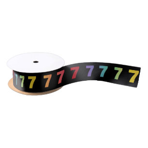 En Satin Numéro 7 Ruban Couleurs arc-en-ciel