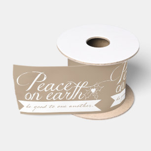 En Satin Paix sur Terre Personnaliser Couleurs Ruban de No