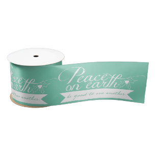En Satin Paix sur Terre Personnaliser Couleurs Ruban de Noë