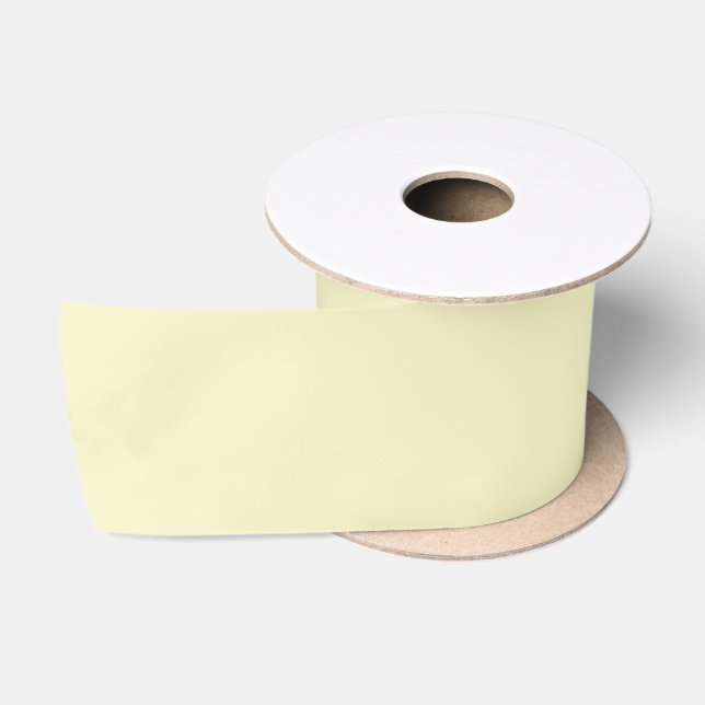 En Satin Pastel Lemon Couleur Jaune #F7F3C7 Ruban (Bobine)