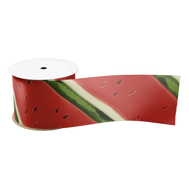 En Satin Pâturage Rouge clair Watermelon Ruban (Bobine)