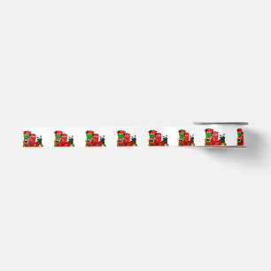 En Satin Père Noël Chargement du ruban blanc de bord