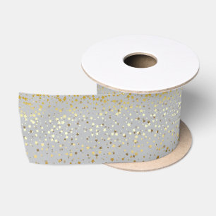 En Satin Petite étoile d'or Ruban rapide argent